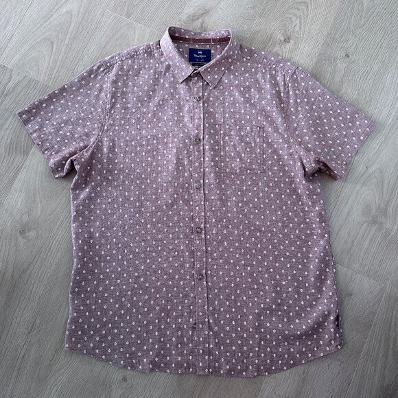 Unisex Short Sleeve Hemp Button Down sz 2XL - Mocha Mousse - Picture 10 of 10